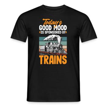 Drôle de Train amant Trains Locomotive cadeau - T-shirt homme - noir - Devant - AI Model Male 178 light (178cm)