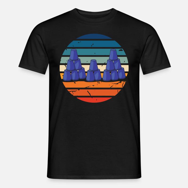 Stapeln Von Bechern Speed Stacker - Männer T-Shirt - Schwarz