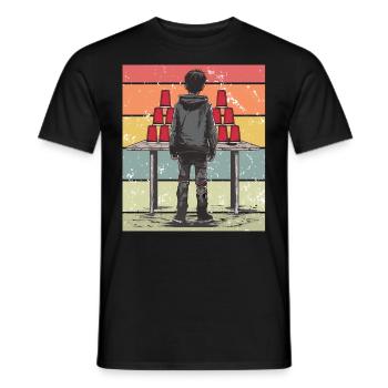 Empilage de gobelets Speed Stacker - T-shirt homme - noir - Devant - AI Model Male 178 light (178cm)