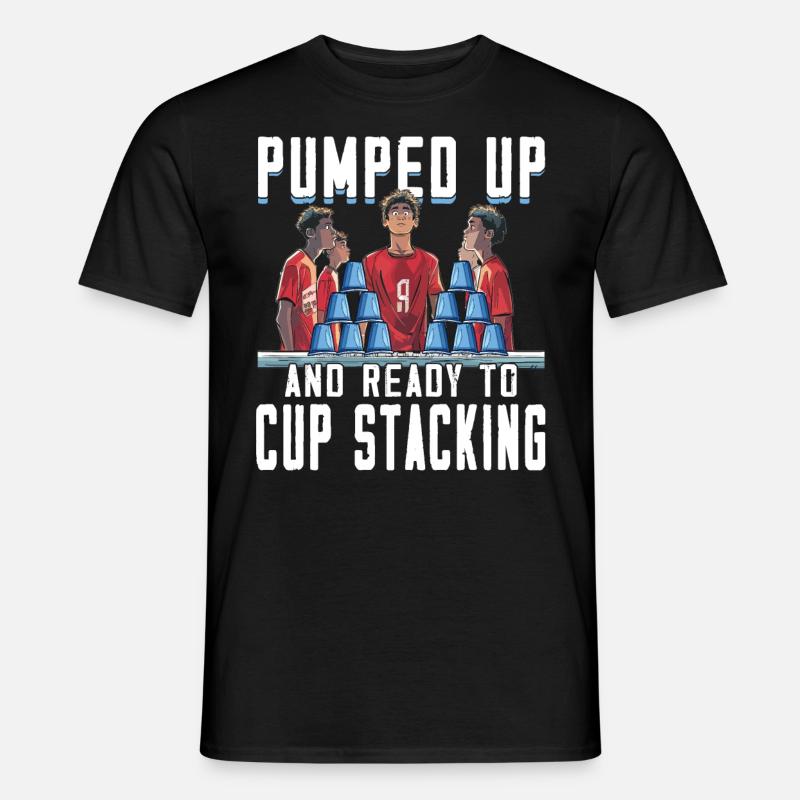Stapeln Von Bechern Speed Stacker - Männer T-Shirt - Schwarz