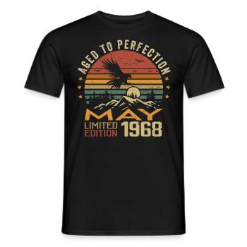 Mai 1968 Geburtstag Mai 1968 Geschenk 1968 Mai - Männer T-Shirt - Schwarz - Vorne - AI Model Male 178 light (178cm)