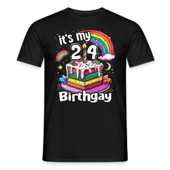 It's my birthgay birth-gay lgbt gay - Men's T-Shirt - black - Front - AI Model Male 178 light (178cm)