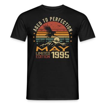 Mai 1995 Geburtstag Mai 1995 Geschenk 1995 Mai - Männer T-Shirt - Schwarz - Vorne - AI Model Male 178 light (178cm)