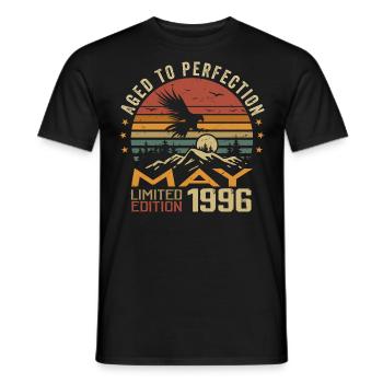 May 1996 Birthday May 1996 Gift 1996 May - Men's T-Shirt - black - Front - AI Model Male 178 light (178cm)