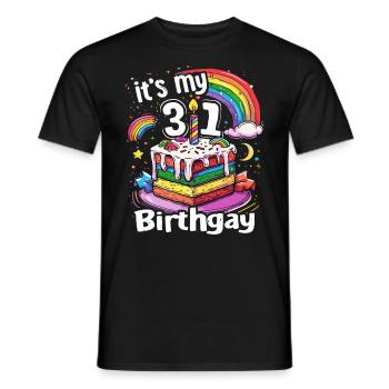 It's my birthgay birth-gay lgbt gay - Men's T-Shirt - black - Front - AI Model Male 178 light (178cm)