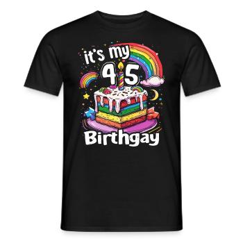 It's my birthgay birth-gay lgbt gay - Men's T-Shirt - black - Front - AI Model Male 178 light (178cm)