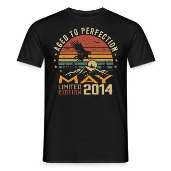 Mai 2014 Anniversaire Mai 2014 Cadeau 2014 Mai - T-shirt homme - noir - Devant - AI Model Male 178 light (178cm)