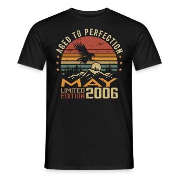 Mai 2006 Geburtstag Mai 2006 Geschenk 2006 Mai - Männer T-Shirt - Schwarz - Vorne - AI Model Male 178 light (178cm)