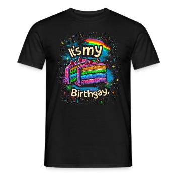 C’est ma naissancegay naissance-gay lgbt gay - T-shirt homme - noir - Devant - AI Model Male 178 light (178cm)