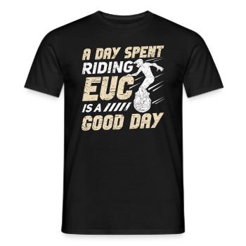Euc E-monocycle Monocycle Électrique - T-shirt homme - noir - Devant - AI Model Male 178 light (178cm)