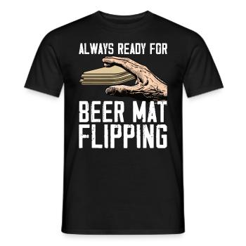 Bierdeckel Umdrehen Spiel - Männer T-Shirt - Schwarz - Vorne - AI Model Male 178 light (178cm)