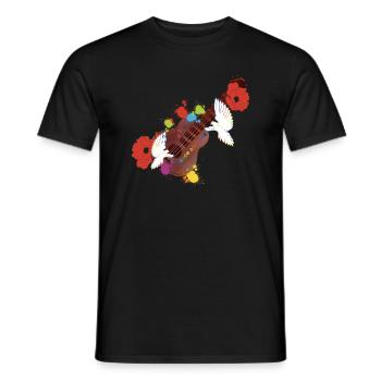 Peace and love - T-shirt homme - noir - Devant - AI Model Male 178 light (178cm)