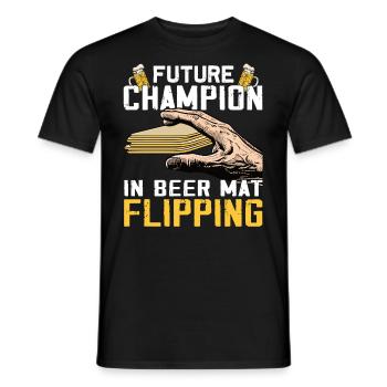 Bierdeckel Umdrehen Spiel Bier - Männer T-Shirt - Schwarz - Vorne - AI Model Male 178 light (178cm)