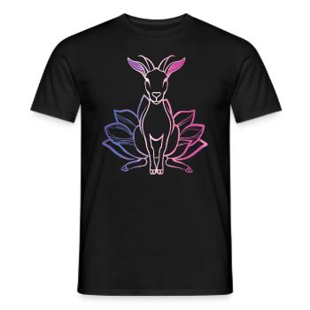 Goat yoga meditation, yoga class, yoga - Men's T-Shirt - black - Front - AI Model Male 178 light (178cm)