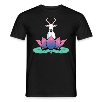 Goat yoga meditation, yoga class, yoga - Men's T-Shirt - black - Front - AI Model Male 178 light (178cm)
