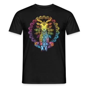 Goat yoga meditation, yoga class, yoga - Men's T-Shirt - black - Front - AI Model Male 178 light (178cm)