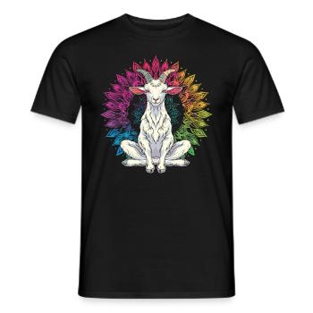 Goat yoga meditation, yoga class, yoga - Men's T-Shirt - black - Front - AI Model Male 178 light (178cm)
