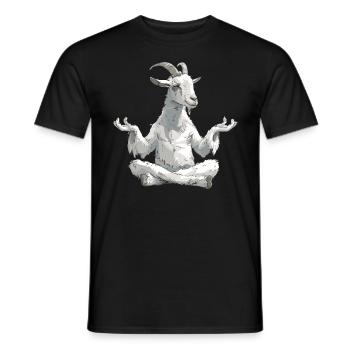 Goat yoga meditation, yoga class, yoga - Men's T-Shirt - black - Front - AI Model Male 178 light (178cm)