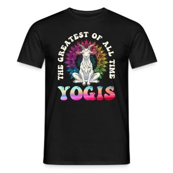 Goat yoga meditation, yoga class, yoga - Men's T-Shirt - black - Front - AI Model Male 178 light (178cm)