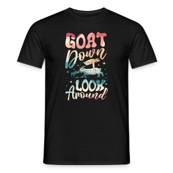 Goat yoga meditation, yoga class, yoga - Men's T-Shirt - black - Front - AI Model Male 178 light (178cm)