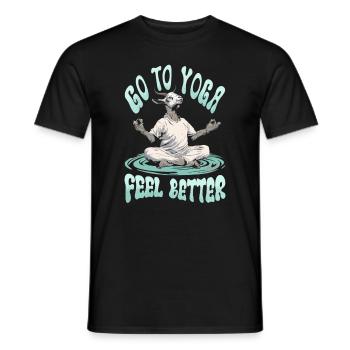 Goat yoga meditation, yoga class, yoga - Men's T-Shirt - black - Front - AI Model Male 178 light (178cm)