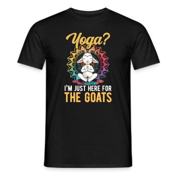 Goat yoga meditation, yoga class, yoga - Men's T-Shirt - black - Front - AI Model Male 178 light (178cm)