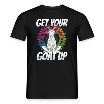 Goat yoga meditation, yoga class, yoga - Men's T-Shirt - black - Front - AI Model Male 178 light (178cm)