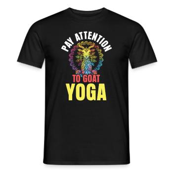 Goat yoga meditation, yoga class, yoga - Men's T-Shirt - black - Front - AI Model Male 178 light (178cm)