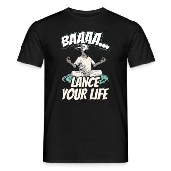 Goat yoga meditation, yoga class, yoga - Men's T-Shirt - black - Front - AI Model Male 178 light (178cm)
