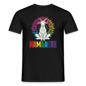 Goat yoga meditation, yoga class, yoga - Men's T-Shirt - black - Front - AI Model Male 178 light (178cm)