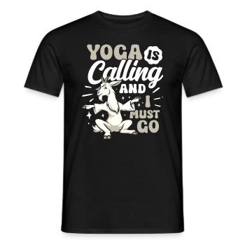 Goat yoga meditation, yoga class, yoga - Men's T-Shirt - black - Front - AI Model Male 178 light (178cm)