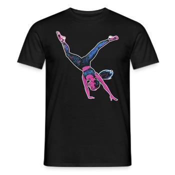 Cool cartwheel gymnast - Men's T-Shirt - black - Front - AI Model Male 178 light (178cm)