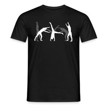Cool cartwheel gymnast - Men's T-Shirt - black - Front - AI Model Male 178 light (178cm)