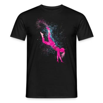 Cool cartwheel gymnast - Men's T-Shirt - black - Front - AI Model Male 178 light (178cm)