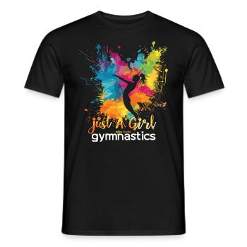 Cool cartwheel gymnast - Men's T-Shirt - black - Front - AI Model Male 178 light (178cm)