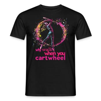 Cool cartwheel gymnast - Men's T-Shirt - black - Front - AI Model Male 178 light (178cm)