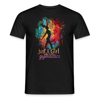 Cool cartwheel gymnast - Men's T-Shirt - black - Front - AI Model Male 178 light (178cm)
