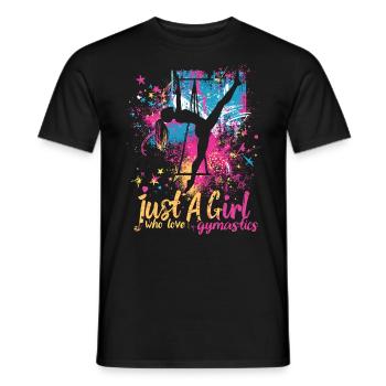 Cool cartwheel gymnast - Men's T-Shirt - black - Front - AI Model Male 178 light (178cm)