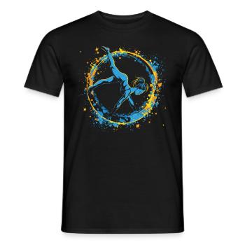 Cool cartwheel gymnast - Men's T-Shirt - black - Front - AI Model Male 178 light (178cm)
