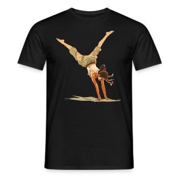 Cool cartwheel gymnast - Men's T-Shirt - black - Front - AI Model Male 178 light (178cm)
