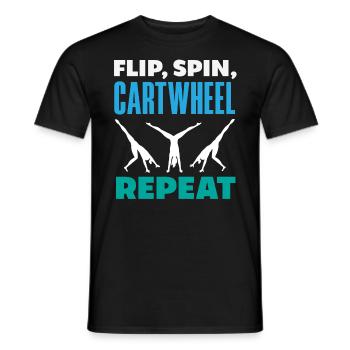 Cool cartwheel gymnastics - Men's T-Shirt - black - Front - AI Model Male 178 light (178cm)