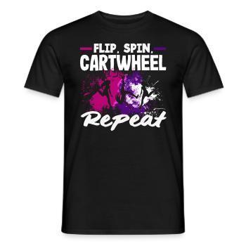 Cool cartwheel gymnastics - Men's T-Shirt - black - Front - AI Model Male 178 light (178cm)