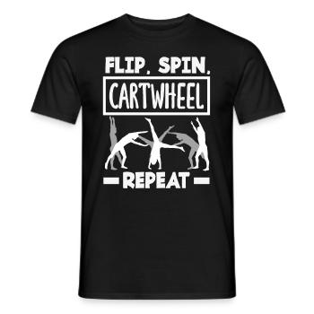 Cool cartwheel gymnastics - Men's T-Shirt - black - Front - AI Model Male 178 light (178cm)