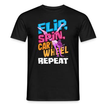 Cool cartwheel gymnastics - Men's T-Shirt - black - Front - AI Model Male 178 light (178cm)