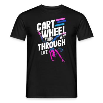 Cool cartwheel gymnastics - Men's T-Shirt - black - Front - AI Model Male 178 light (178cm)