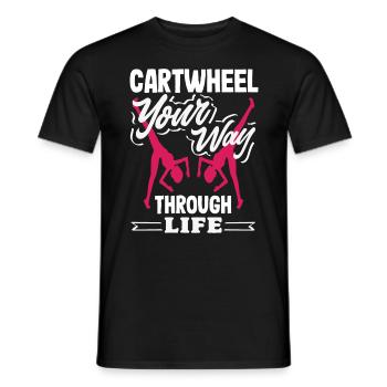 Cool cartwheel gymnastics - Men's T-Shirt - black - Front - AI Model Male 178 light (178cm)