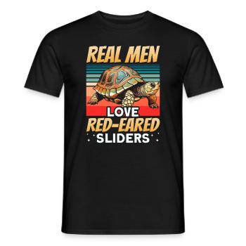 Red-eared turtle lovers - Men's T-Shirt - black - Front - AI Model Male 178 light (178cm)