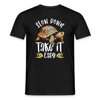 Red-eared turtle lovers - Men's T-Shirt - black - Front - AI Model Male 178 light (178cm)