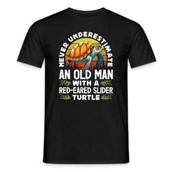 Red-eared turtle lovers - Men's T-Shirt - black - Front - AI Model Male 178 light (178cm)