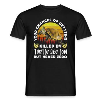 Red-eared turtle lovers - Men's T-Shirt - black - Front - AI Model Male 178 light (178cm)